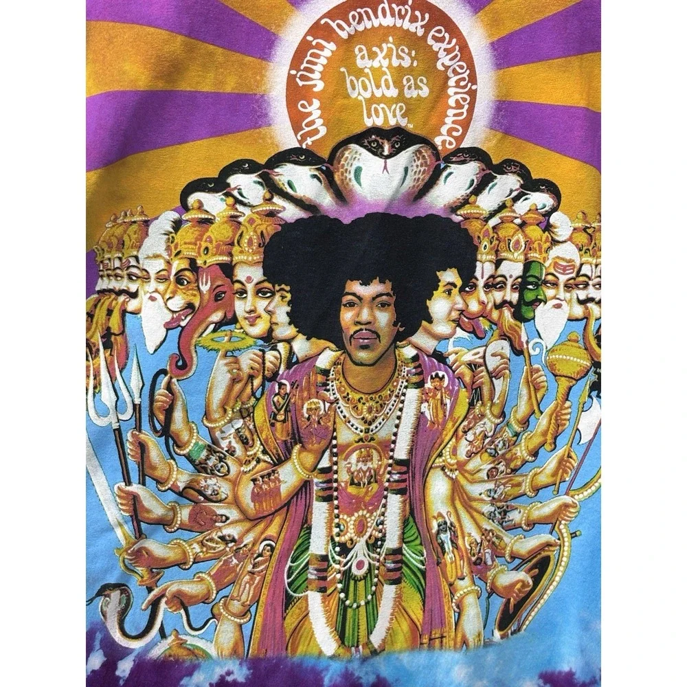 NEW! Liquid Blue Men Tie-Dye Jimi Hendrix Axis Bold As Love T-Shirt S/M